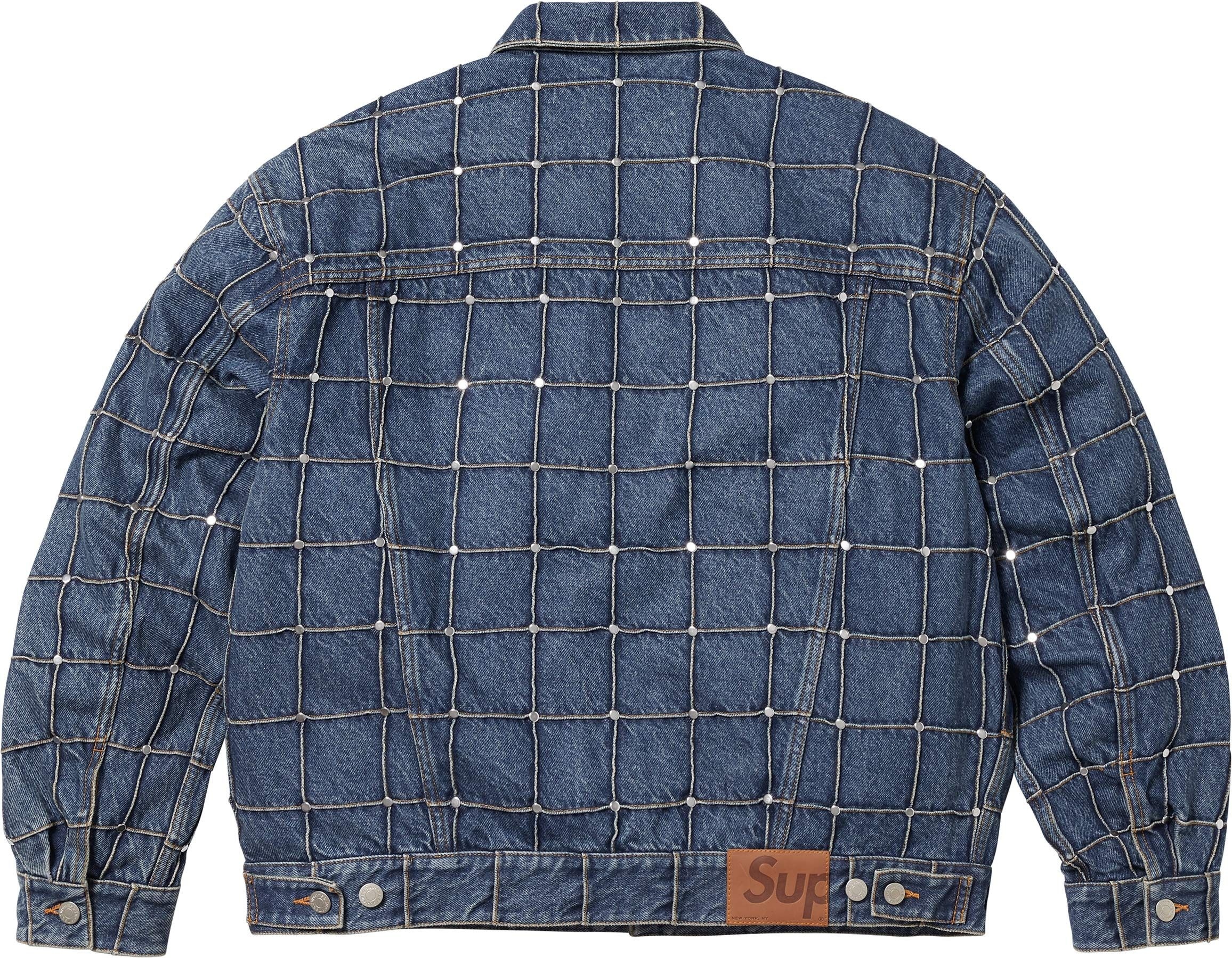 Studded Seam Denim Trucker Jacket view 8